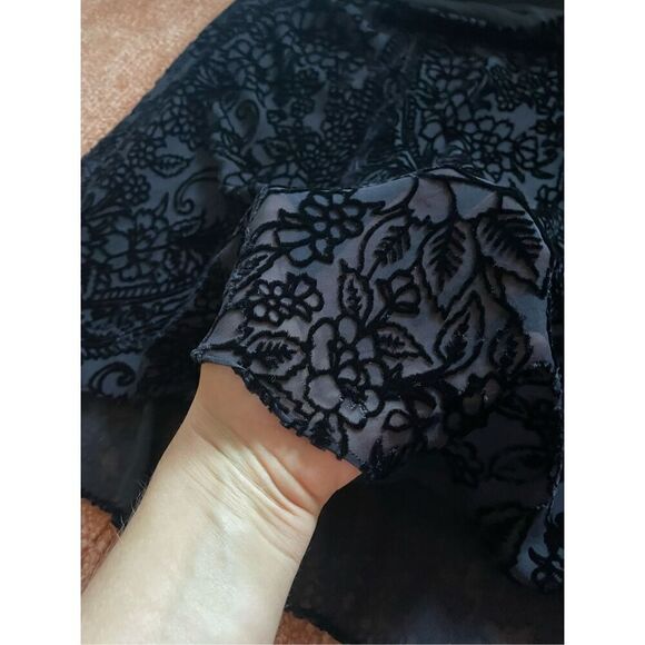 ANN TAYLOR Blend Silk Floral Lining Black Skirt Size L - Picture 3 of 7